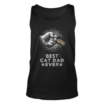 Best Cat Dad Ever Father & Kitten Paw Fist Bump Tank Top | Mazezy