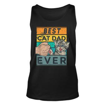 Best Cat Dad Ever Fathers Day Daddy Father Sayings Unisex Tank Top | Mazezy