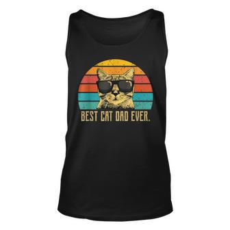 Best Cat Dad Ever Fathers Day Vintage Retro Unisex Tank Top - Seseable