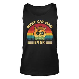 Best Cat Dad Ever Funny Cat Dad Fathers Day Vintage Gift Unisex Tank Top - Seseable