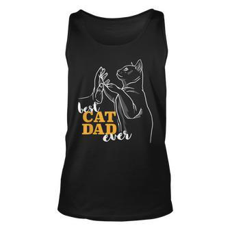 Best Cat Dad Ever I Vintage Retro Kitten I Fathers Day Unisex Tank Top | Mazezy