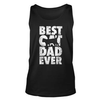 Best Cat Dad Ever Kitty Silhouette Fathers Day Unisex Tank Top | Mazezy