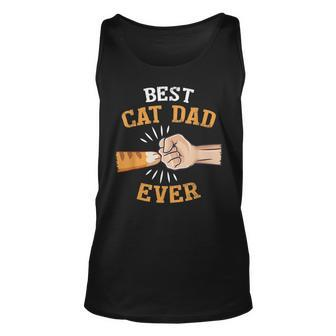 Best Cat Dad Ever Paw Fist Bump Gift For Mens Unisex Tank Top | Mazezy