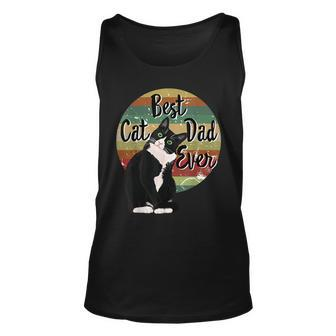 Best Cat Dad Ever Tuxedo Fathers Day Gift Funny Retro Unisex Tank Top - Seseable