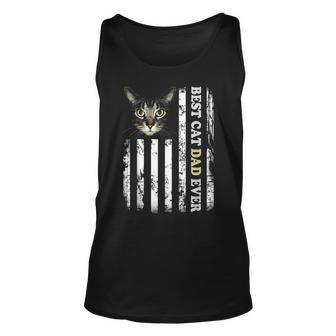 Best Cat Dad Ever Usa Flag Cat Lover Cat Fathers Tank Top | Mazezy