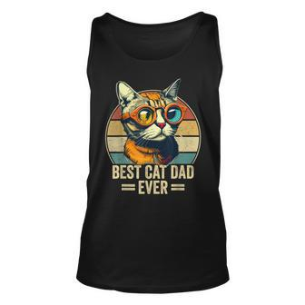 Best Cat Dad Ever Vintage Funny Cat Dad Fathers Day Unisex Tank Top - Seseable