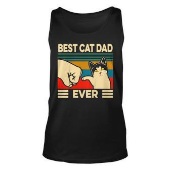 Best Cat Dad Ever Vintage Men Bump Fit Fathers Day Gift V2 Unisex Tank Top | Mazezy
