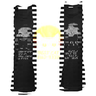 Best Cat Daddy Vintage Eighties Style Cat Retro Distressed V2 Unisex Tank Top - Seseable