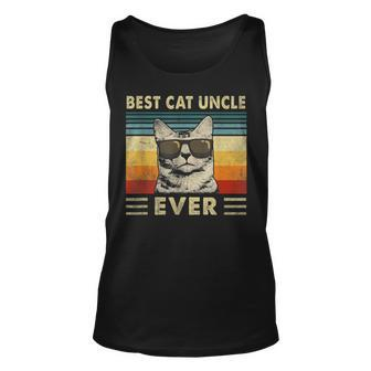 Best Cat Uncle Ever Vintage Retro Cat Dad Father Day Unisex Tank Top - Seseable