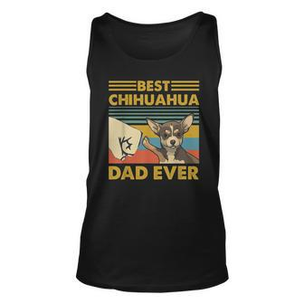 Best Chihuahua Dad Ever Retro Vintage Sunset Unisex Tank Top | Mazezy