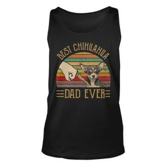 Best Chihuahua Dad Ever Retro Vintage Sunset V2 Unisex Tank Top - Seseable