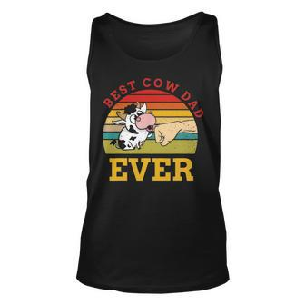 Best Cow Dad Ever Funny Cow Farmer Design Unisex Tank Top - Seseable