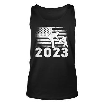 Best Dad 2023 Us Flag Patriot Father & Son Fathers Day Unisex Tank Top - Thegiftio UK