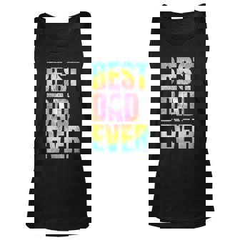 Best Dad Ever With Us Flag Tie Dye Fathers Day Unisex Tank Top - Thegiftio