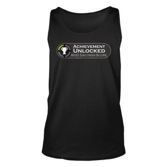 Best Dad High Score Fathers Day Gaming V1 Gift For Mens Unisex Tank Top | Mazezy