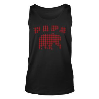 Best Dad Red Plaid Papa Bear Grandpa Daddy Fathers Day Gifts Unisex Tank Top - Seseable