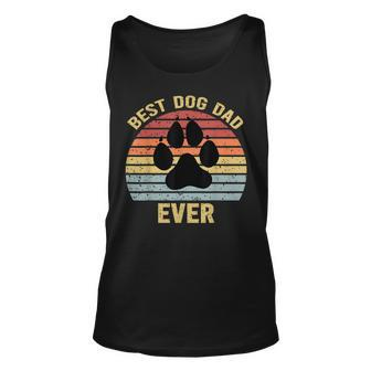Best Dog Dad Ever Retro Funny Fathers Day Gift Unisex Tank Top - Seseable