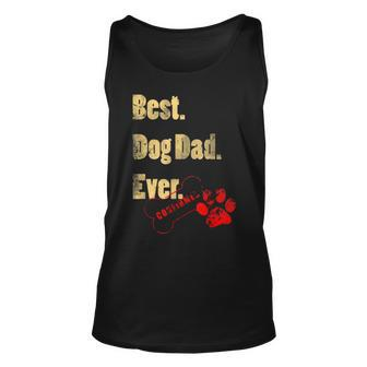 Best Dog Dad Ever With A Paw Doggie Stamp Gift For Mens Unisex Tank Top | Mazezy