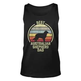 Best Dog Father Dad - Vintage Aussie Australian Shepherd Unisex Tank Top - Seseable