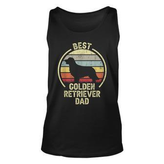 Best Dog Father Dad - Vintage Golden Retriever Unisex Tank Top - Seseable