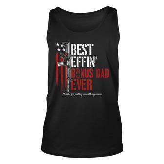 Best Effin’ Bonus Dad Ever Daddy Gun Rights American Flag Tank Top | Mazezy