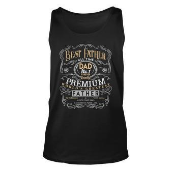 Best Father Dad Worlds Greatest No 1 Fathers Day Unisex Tank Top | Mazezy