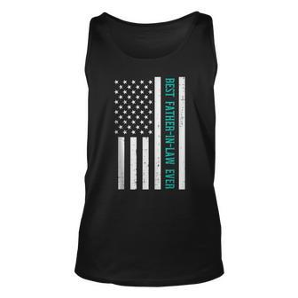 Best Father In Law Ever Us Flag Vintage Fathers Day Patriot Unisex Tank Top - Thegiftio UK