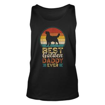 Mens Best Golden Daddy Ever Fathers Day Golden Retriever Dad Tank Top | Mazezy