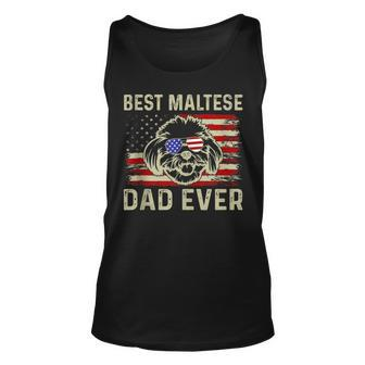 Best Maltese Dog Dad Fathers Day Best Best Maltese Dad Ever Unisex Tank Top - Thegiftio UK