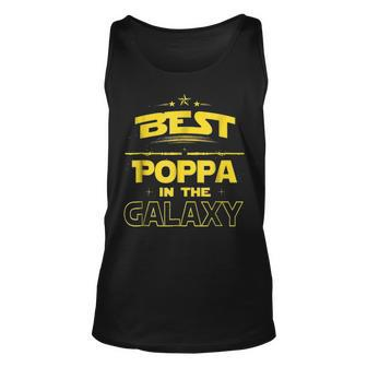 Best Poppa In The Galaxy Fathers Day Gift Love Grandpa Unisex Tank Top - Seseable