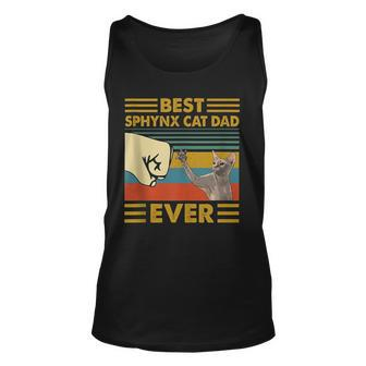 Best Sphynx Cat Dad Ever Retro Vintage Sunset V2 Unisex Tank Top - Seseable
