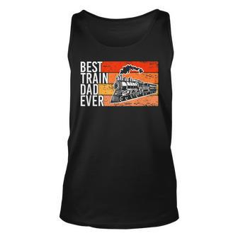 Best Train Dad Ever Locomotive Train Gift For Mens Unisex Tank Top | Mazezy