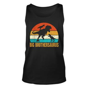 Big Brothersaurus T-Rex Dinosaur Fathers Day For Big Brother Unisex Tank Top - Seseable