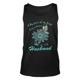 A Big Piece Of My Heart Lives In Heaven And He Is My Husband Tank Top | Mazezy