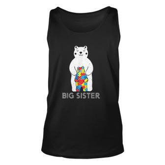 Big Sister Bear Awareness Love Support Mom Lo Men Women Tank Top Graphic Print Unisex - Thegiftio UK