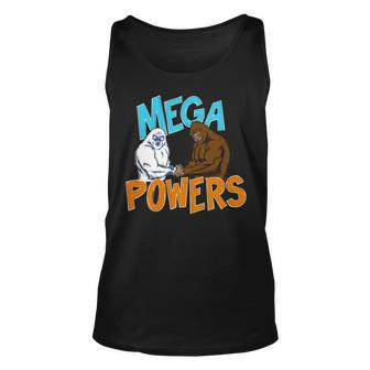 Bigfoot And Yeti Mega Powers Unisex Tank Top | Mazezy