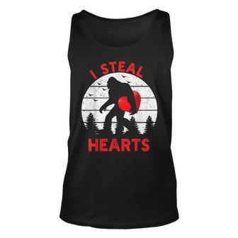 Bigfoot Sasquatch Yeti Believe I Steal Hearts Valentines Day Unisex Tank Top - Seseable