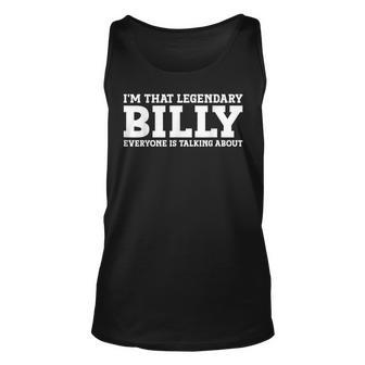 Billy Personal Name First Name Funny Billy Unisex Tank Top | Mazezy