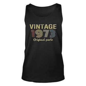 Birthday Gift Retro Birthday Vintage 1973 Original Parts V2 Men Women Tank Top Graphic Print Unisex - Thegiftio UK