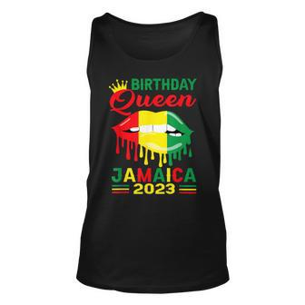 Birthday Queen Jamaica 2023 Girls Trip Party Jamaican Lips Unisex Tank Top | Mazezy