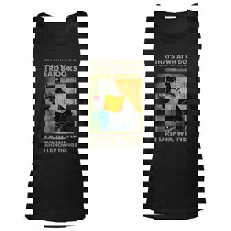 Black Cat That’S What I Do I Read Books I Drink Wine And V2 Men Women Tank Top Graphic Print Unisex - Thegiftio