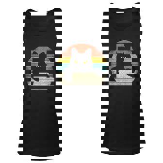 Black Cat Vintage Retro Style Cats Lover V2 Men Women Tank Top Graphic Print Unisex - Thegiftio