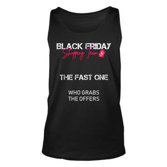 Black Friday Shopping Team Shirt - The Fast One Unisex Tank Top | Mazezy
