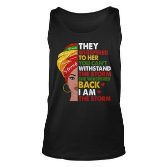 Black History African Queen Woman Afro I Am The Storm V2 Unisex Tank Top - Seseable