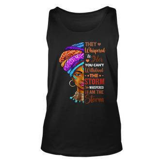 Black History Month African Woman Afro I Am The Storm Unisex Tank Top - Seseable