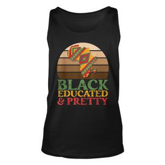 Black History Month - Black Educated & Pretty Black Freedom Unisex Tank Top - Seseable