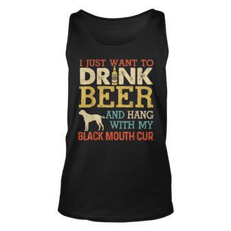 Black Mouth Cur Dad Drink Beer Hang With Dog Funny Vintage Unisex Tank Top - Seseable