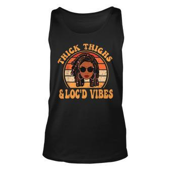 Black Pride Thick Thighs And Locd Vibes Junenth Melanin Unisex Tank Top - Thegiftio UK