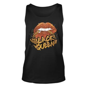 Black Queen African Colors Biting Lips Black History Month V2 Unisex Tank Top - Seseable