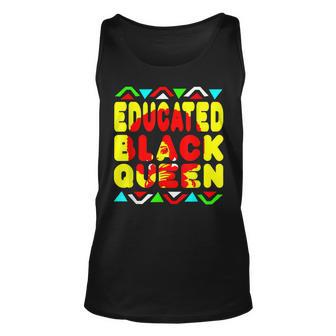Black Queen Educated African American Pride Dashiki Unisex Tank Top | Mazezy